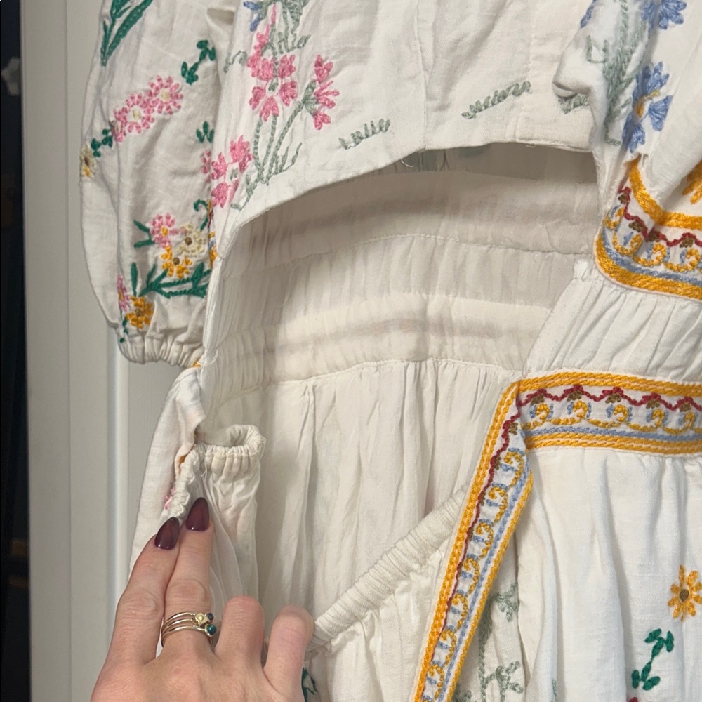 Anthropologie Floral White Dress - Picture 6 of 7